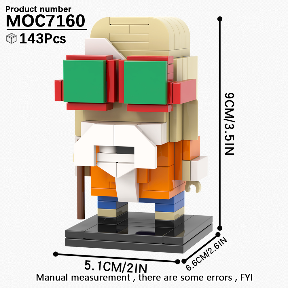 MOC7160 Dragon Ball Z Anime Cartoon Master Roshi 143Pcs Square Head Bricks Assemble Educational Building Blocks Kids Gift Toys