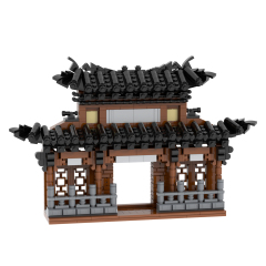 MOC5044-B Lego Medieval China's ancient buildings wall door Three Kingdoms military city wall toys street corner soldiers army building blocks sets Toys for kids