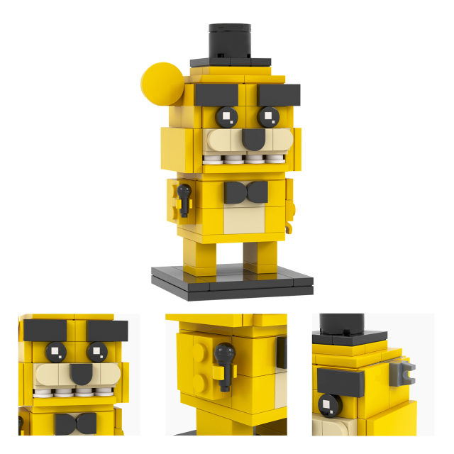 MOC7147 Five Night At Freddy Game Character MOOXI Horror Figure Golden Freddy 107Pcs HeadzBricks DIY Building Block Kids Toys For Children Birthday Gift