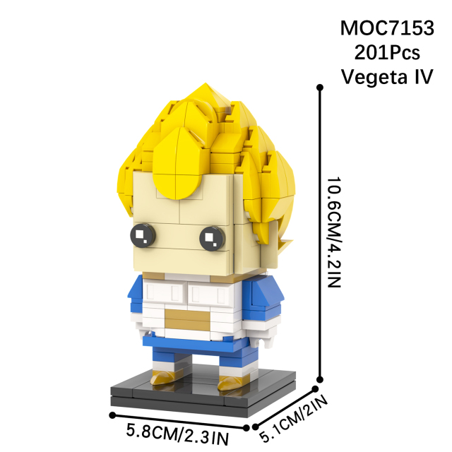 MOC7153 Dragon Ball Z Anime Character Vegeta IV 201Pcs Square Head Bricks Assemble Plastic Collect Educational Building Blocks Kids Gift Toys