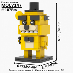 MOC7147 Five Night At Freddy Game Character MOOXI Horror Figure Golden Freddy 107Pcs HeadzBricks DIY Building Block Kids Toys For Children Birthday Gift