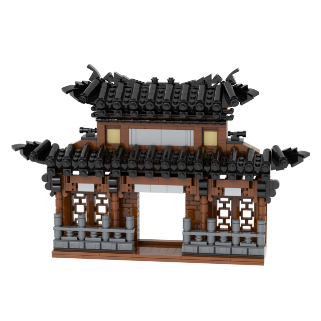 MOC5044-B Lego Medieval China's ancient buildings wall door Three Kingdoms military city wall toys street corner soldiers army building blocks sets Toys for kids