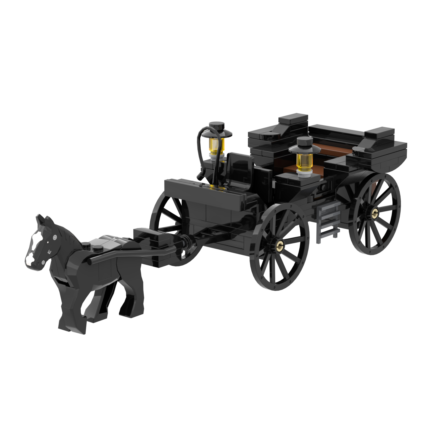 MOC5039 Lego Medieval wars black carriage military toys soldiers army building blocks sets Toys for kids