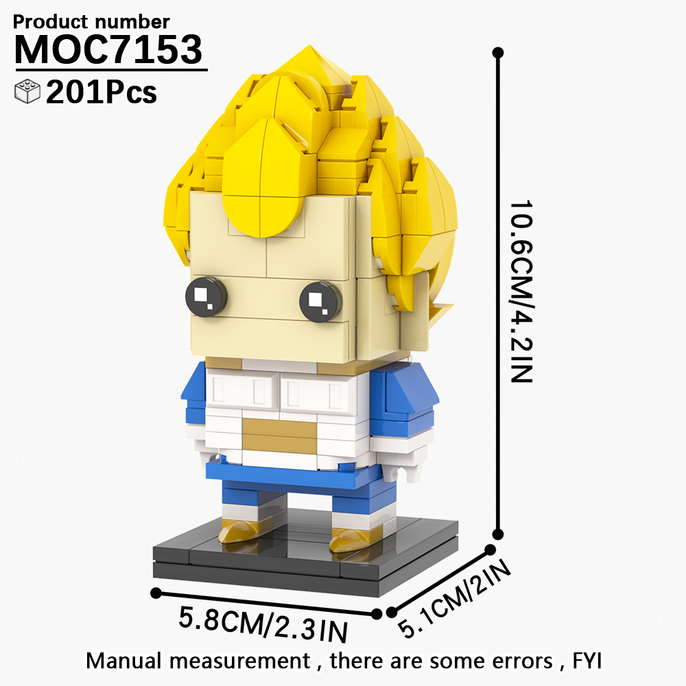 MOC7153 Dragon Ball Z Anime Character Vegeta IV 201Pcs Square Head Bricks Assemble Plastic Collect Educational Building Blocks Kids Gift Toys