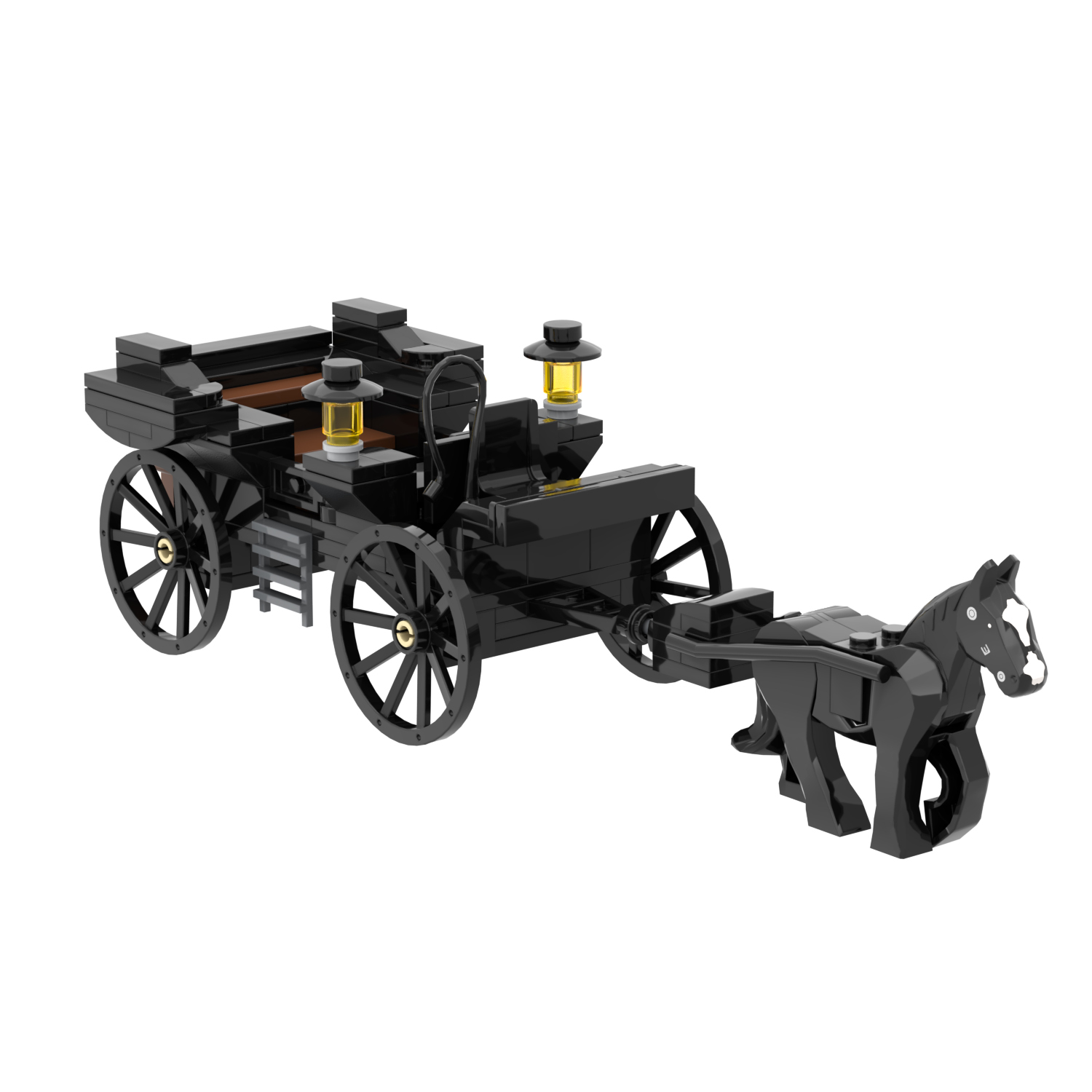 MOC5039 Lego Medieval wars black carriage military toys soldiers army building blocks sets Toys for kids