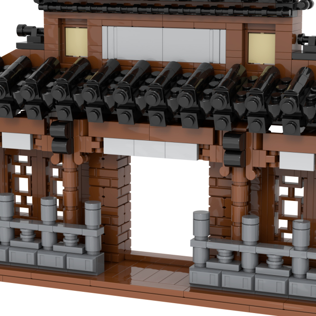 MOC5044-B Lego Medieval China's ancient buildings wall door Three Kingdoms military city wall toys street corner soldiers army building blocks sets Toys for kids