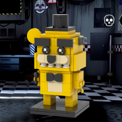 MOC7147 Five Night At Freddy Game Character MOOXI Horror Figure Golden Freddy 107Pcs HeadzBricks DIY Building Block Kids Toys For Children Birthday Gift