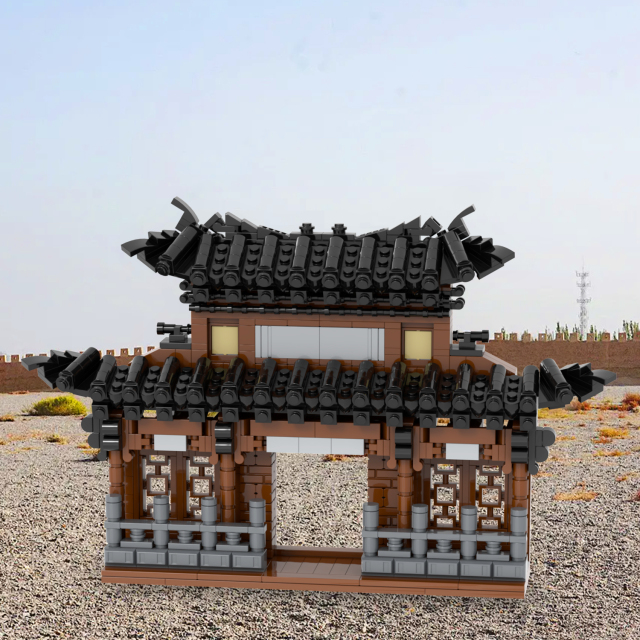MOC5044-B Lego Medieval China's ancient buildings wall door Three Kingdoms military city wall toys street corner soldiers army building blocks sets Toys for kids