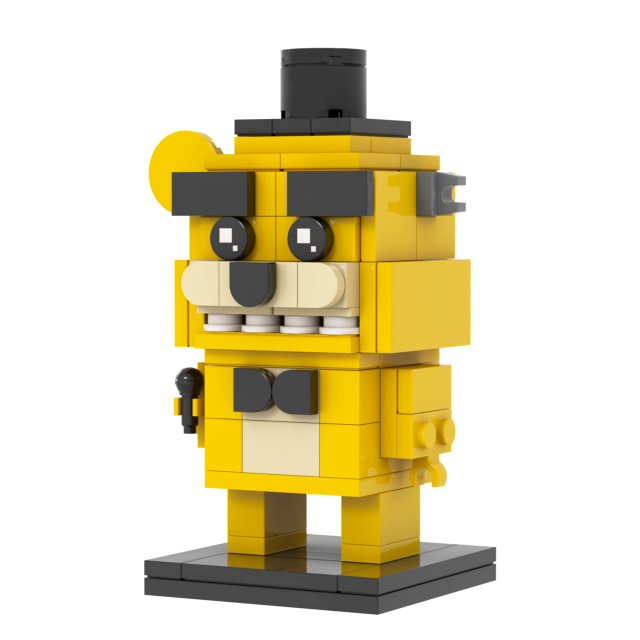 MOC7147 Five Night At Freddy Game Character MOOXI Horror Figure Golden Freddy 107Pcs HeadzBricks DIY Building Block Kids Toys For Children Birthday Gift