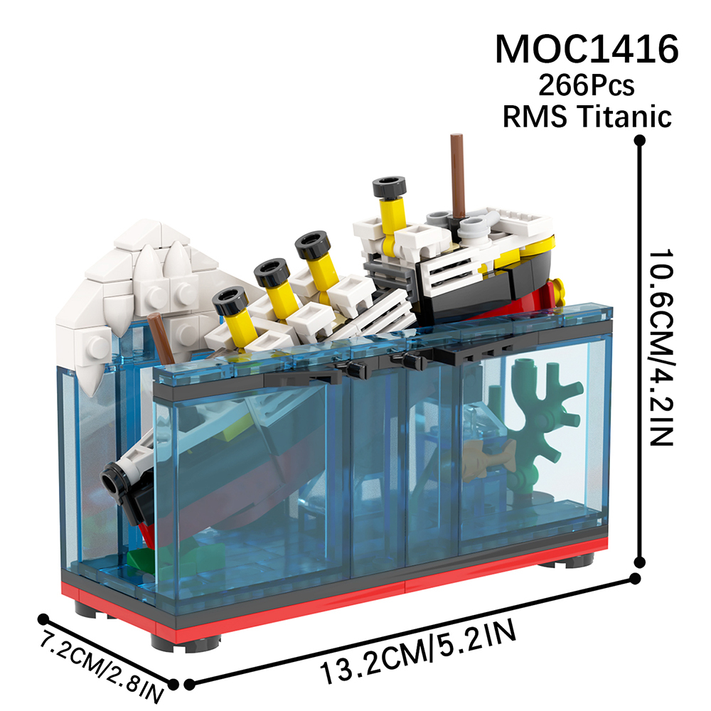 MOC1416 266Pcs RMS Titanic Luxury Cruise Ship  Building Blocks Creative Movie Shipwreck Scene Model Assembly Bricks Toys Kids Gift