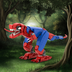 466Pcs MOC1404 Spider Tyrannosaurus Rex Bricks Cartoon Movie Assemble Jurassic Educational Dinosaur Building Blocks Kids Toys