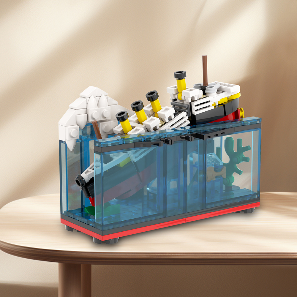MOC1416 266Pcs RMS Titanic Luxury Cruise Ship  Building Blocks Creative Movie Shipwreck Scene Model Assembly Bricks Toys Kids Gift