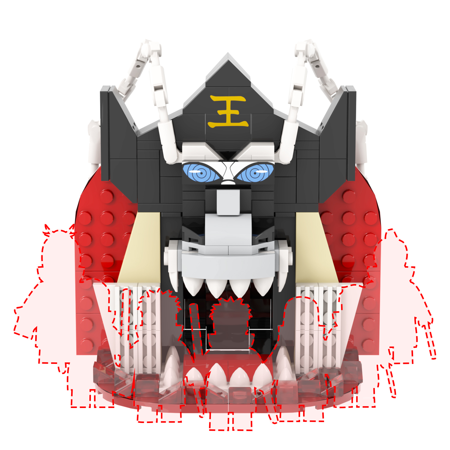 MOC1400 The Art Of Metempsychosis Yama Model Building Blocks Creative Anime Ninjutsu Scene Assembly Bricks DIY Kids Gift Toys