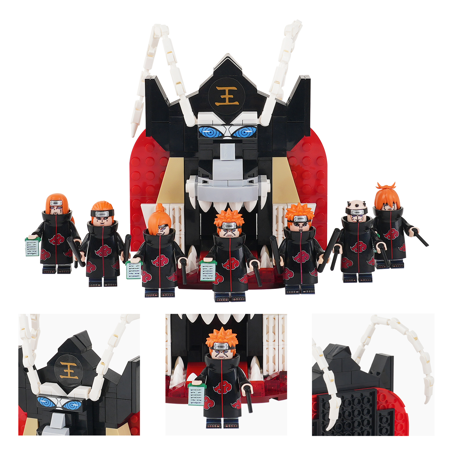 MOC1400 The Art Of Metempsychosis Yama Model Building Blocks Creative Anime Ninjutsu Scene Assembly Bricks DIY Kids Gift Toys