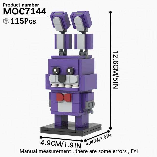 MOC7144 MOOXI Horror Game Figure 115Pcs Bonnie Bricks Toy Bear Five Night At Freddy BrickHeadsed DIY Building Block Kids Toys For Children Birthday Gift