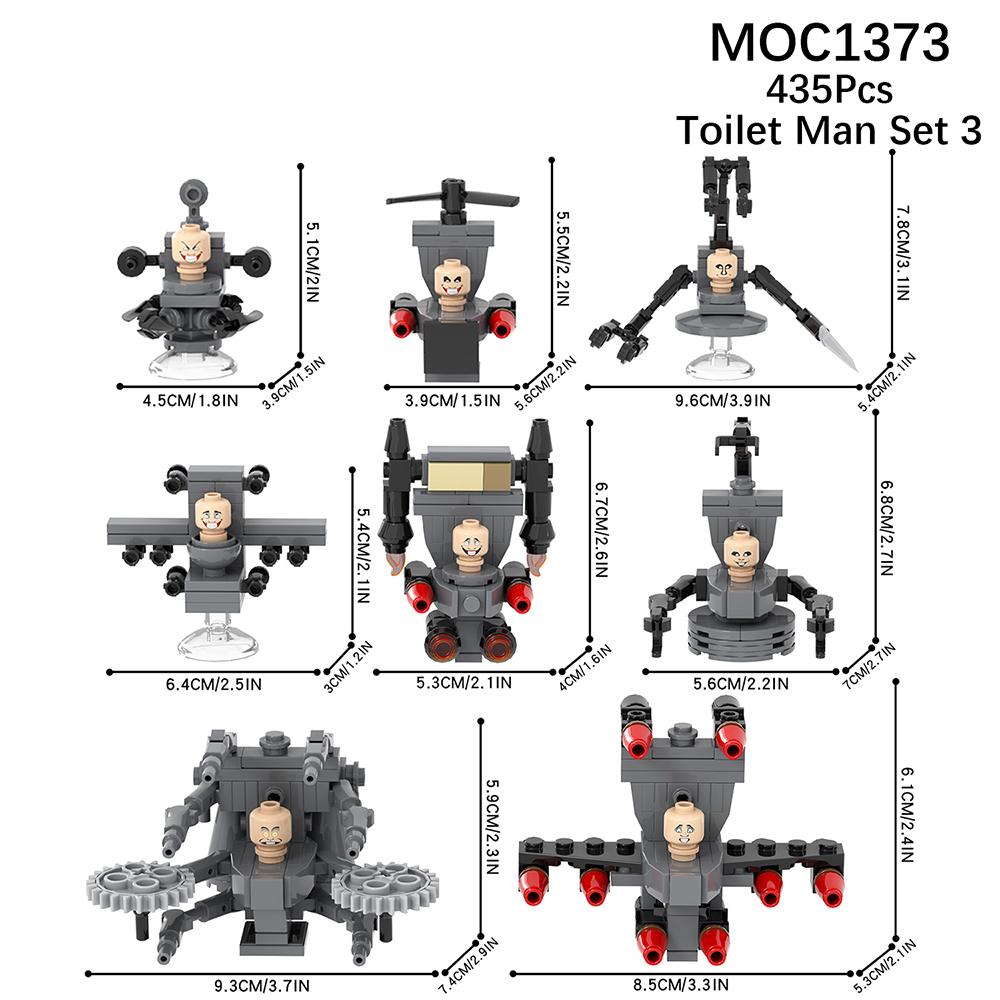 MOC1373 435Pcs Skibidi Toilet Toilet Man Set 3 MOC Bricks DIY Gifts ABS Building Blocks Educational Toys For Children