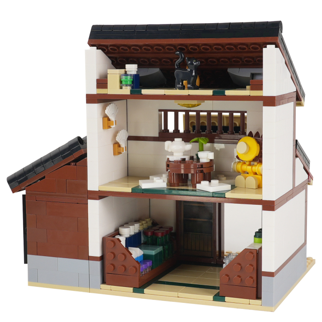 MOC1408 Anime Urahara Store Architecture Building Blocks Creative BLEACH Urahara Kisuke Shop Model Assembly Toys For Kids
