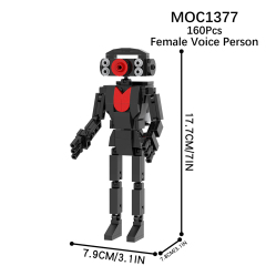 MOC1377 Skibidi Toilet Female Voice Person MOC Bricks DIY Gifts ABS Building Blocks Educational Toys For Children