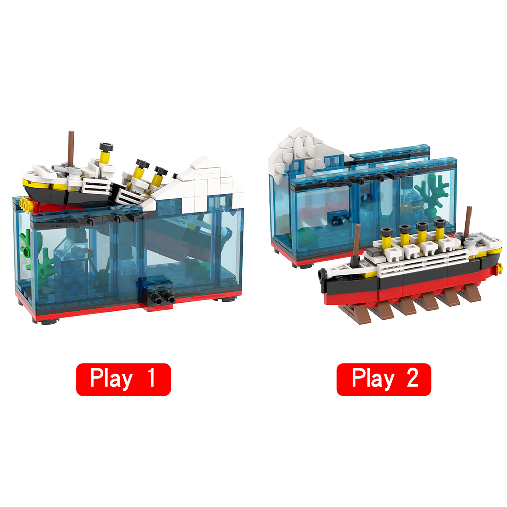 MOC1416 266Pcs RMS Titanic Luxury Cruise Ship  Building Blocks Creative Movie Shipwreck Scene Model Assembly Bricks Toys Kids Gift