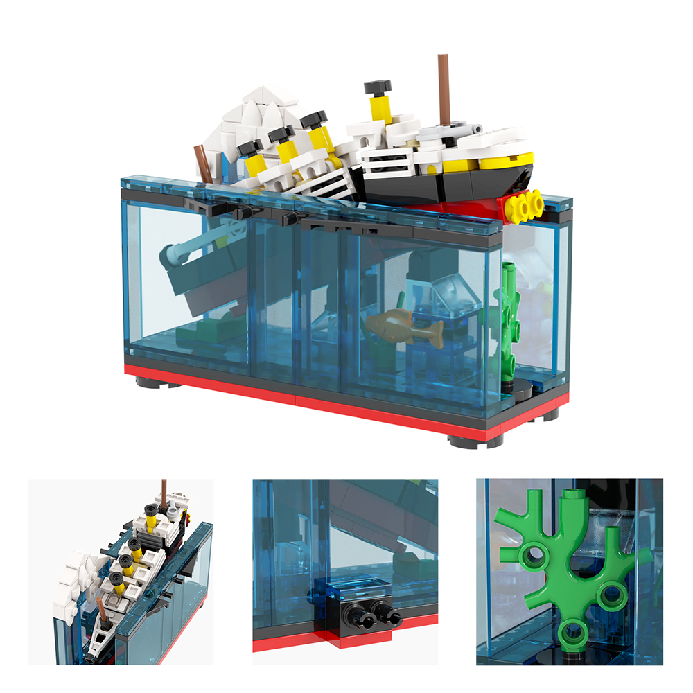 MOC1416 266Pcs RMS Titanic Luxury Cruise Ship  Building Blocks Creative Movie Shipwreck Scene Model Assembly Bricks Toys Kids Gift