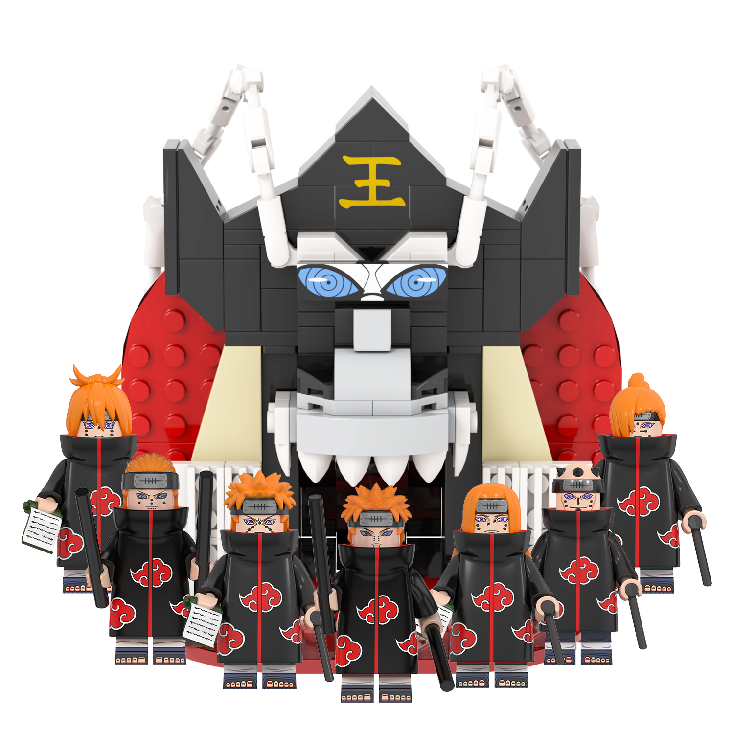 MOC1400 The Art Of Metempsychosis Yama Model Building Blocks Creative Anime Ninjutsu Scene Assembly Bricks DIY Kids Gift Toys