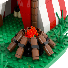 MOC5046 Lego Medieval campsite buildings wall door war drum military city wall toys street corner soldiers army building blocks sets Toys for kids