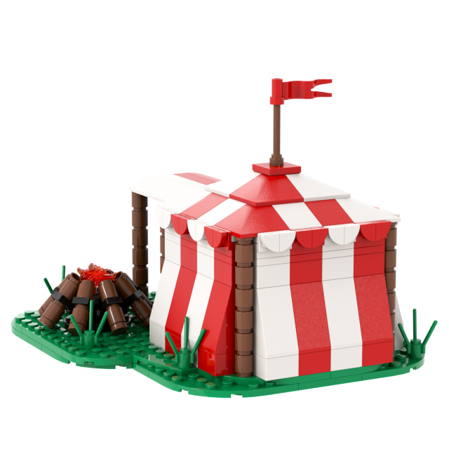 MOC5046 Lego Medieval campsite buildings wall door war drum military city wall toys street corner soldiers army building blocks sets Toys for kids