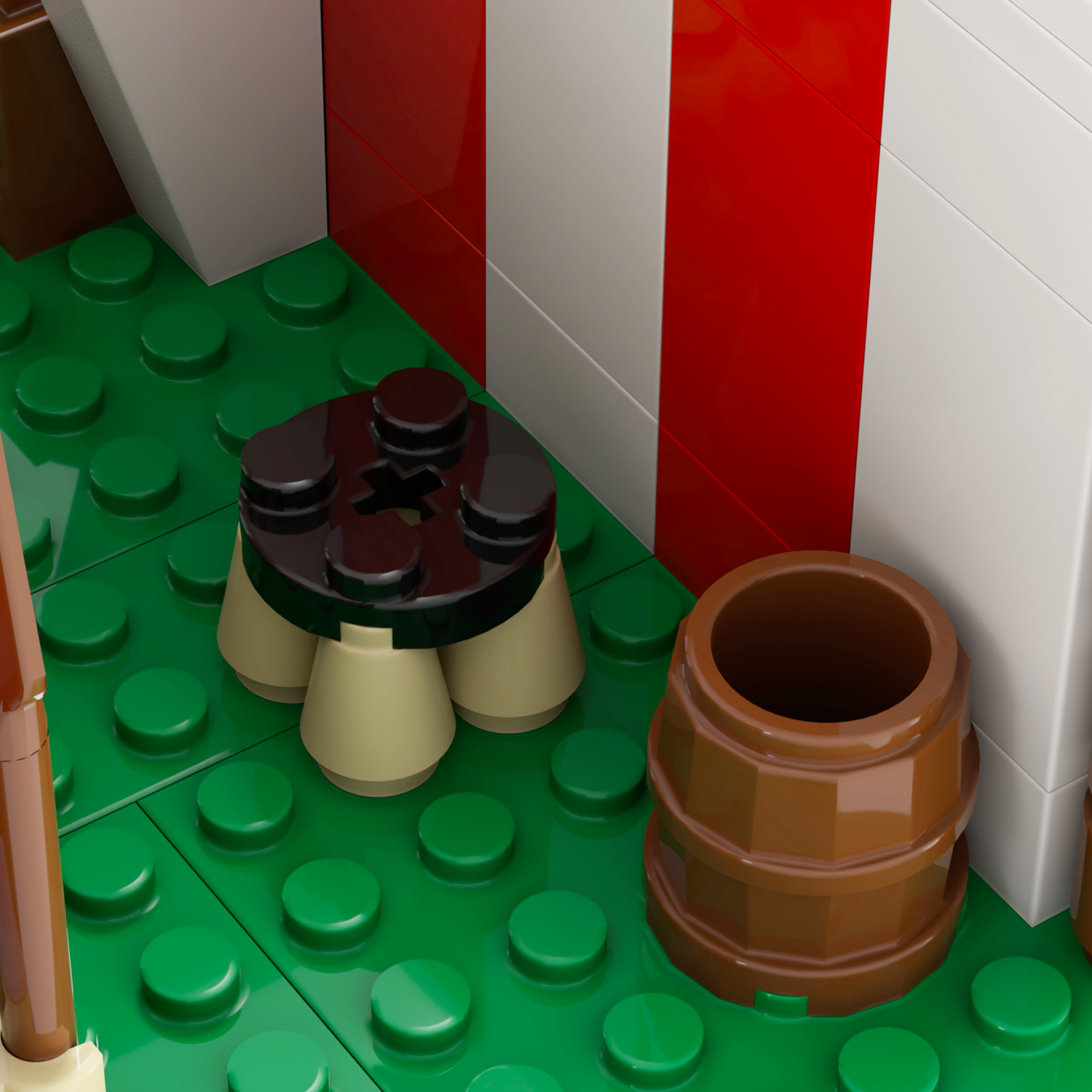 MOC5046 Lego Medieval campsite buildings wall door war drum military city wall toys street corner soldiers army building blocks sets Toys for kids
