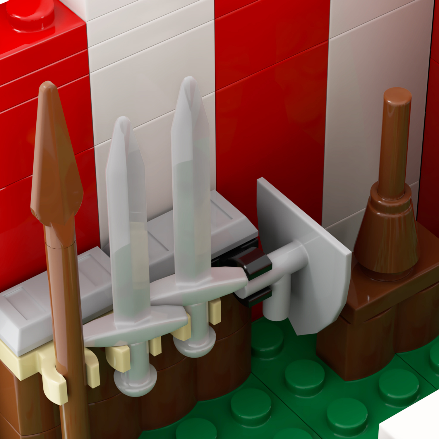 MOC5046 Lego Medieval campsite buildings wall door war drum military city wall toys street corner soldiers army building blocks sets Toys for kids
