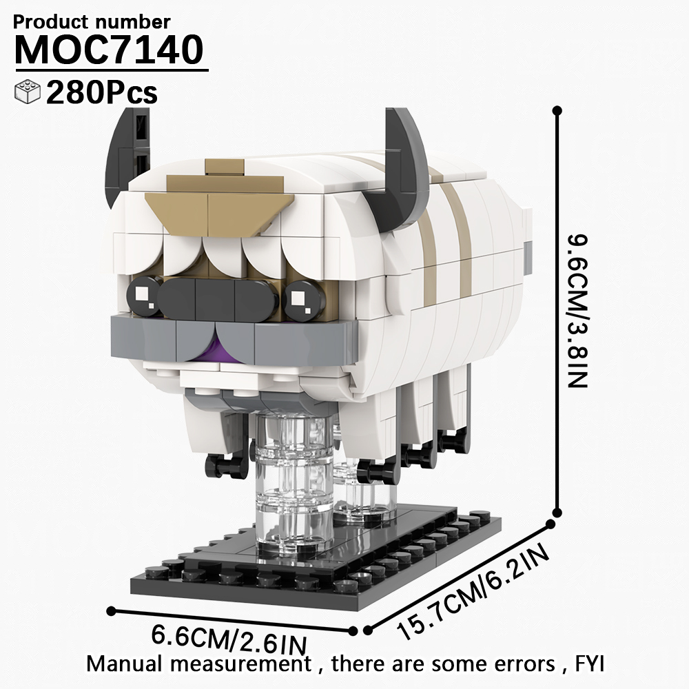 MOC7140 Avatar The Last Airbender Anime Character Appa 280Pcs Square Head Bricks Educational Assemble Model Building Blocks Kids Gift Toys