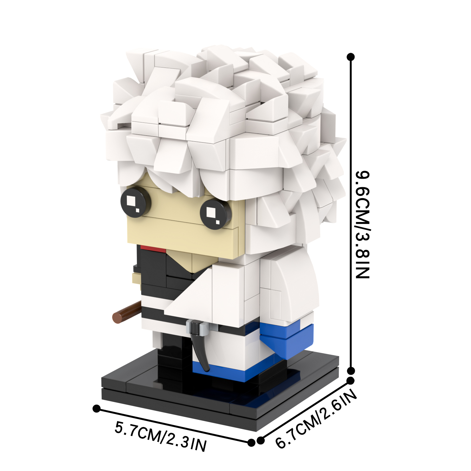 MOC7121 Gintama Anime Leading Character Sakata Gintoki 233Pcs Square Head Bricks Action Model DIY Educational Building Blocks Kids Gift Toys