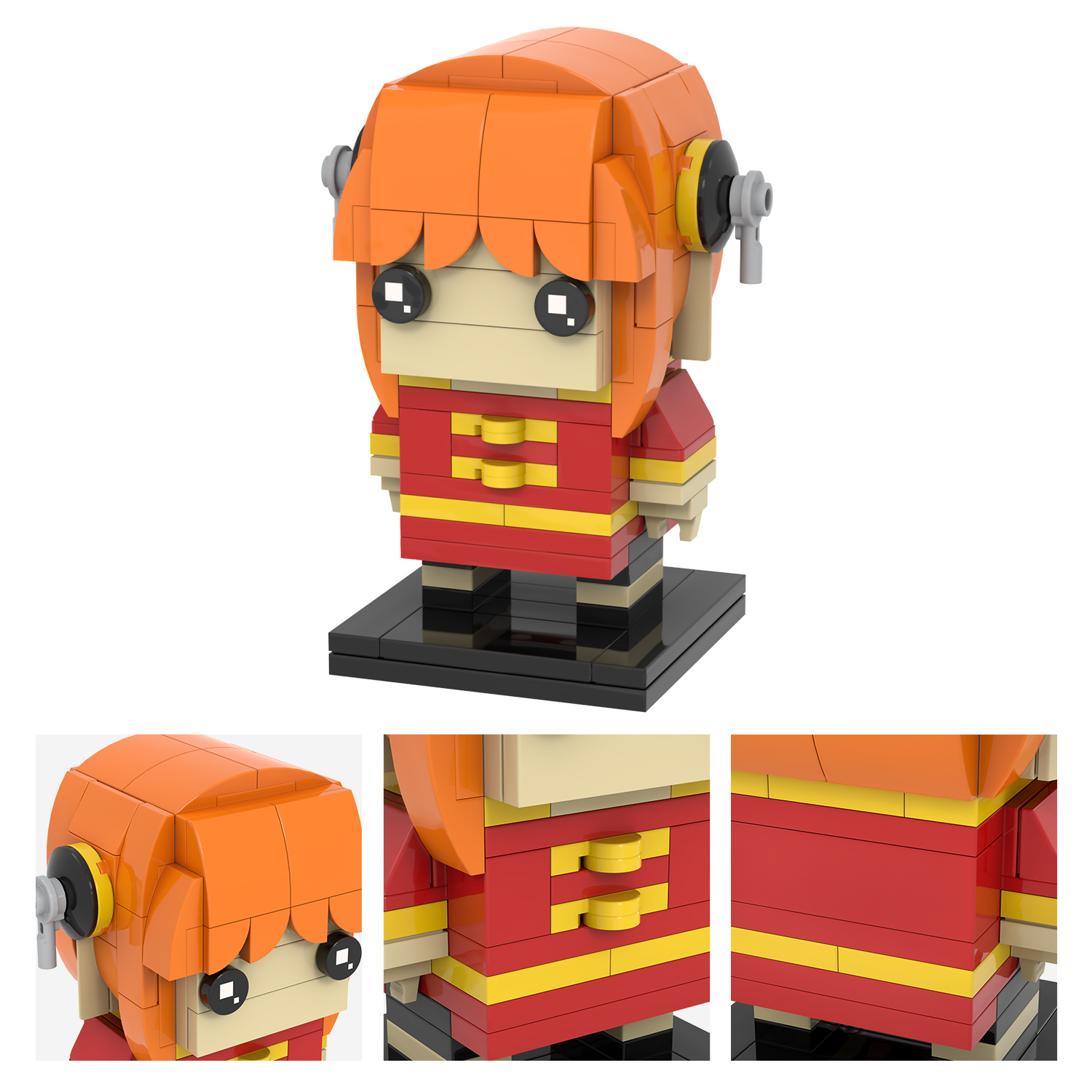 MOC7122 Kagura 151Pcs Head Bricks Japanese Anime Gintama Bandai Namco Pictures Characters Education Assembles Model Building Blocks Kids Gift Toys