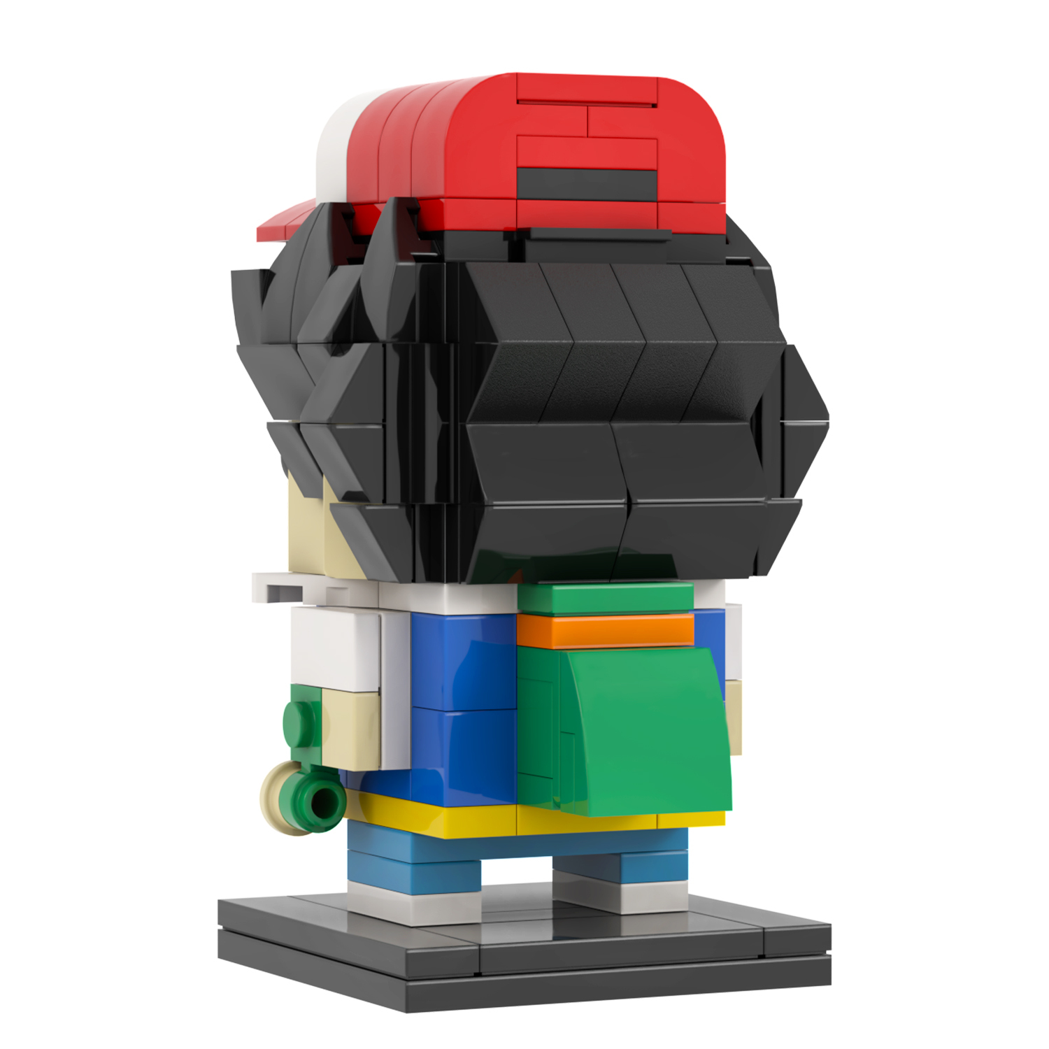 MOC7132 Ash Ketchum 155Pcs Head Bricks Pokemon Japanese Amine Protagonist Assemble Educational Model Building Blocks Kids Gift Toys