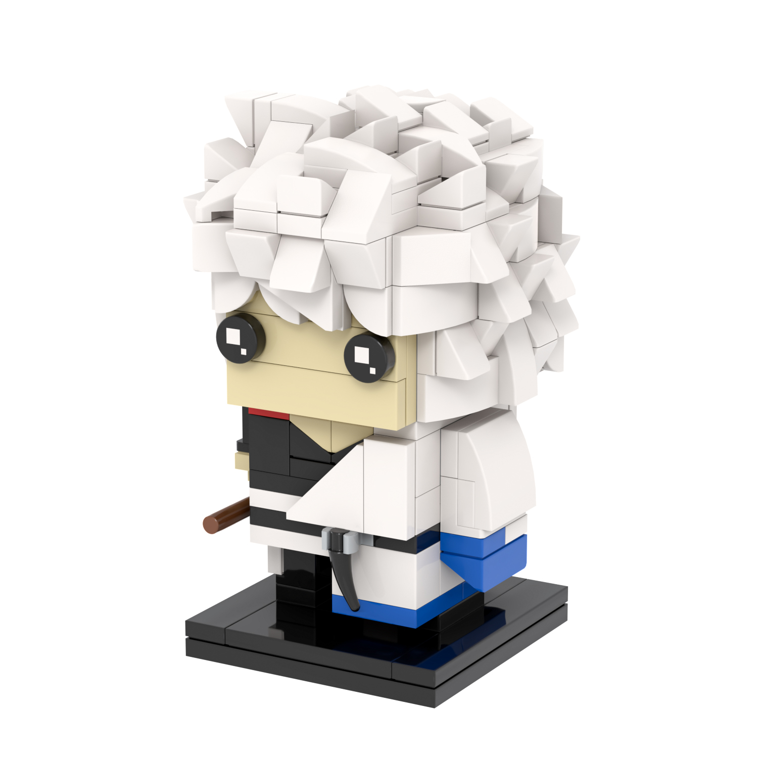 MOC7121 Gintama Anime Leading Character Sakata Gintoki 233Pcs Square Head Bricks Action Model DIY Educational Building Blocks Kids Gift Toys