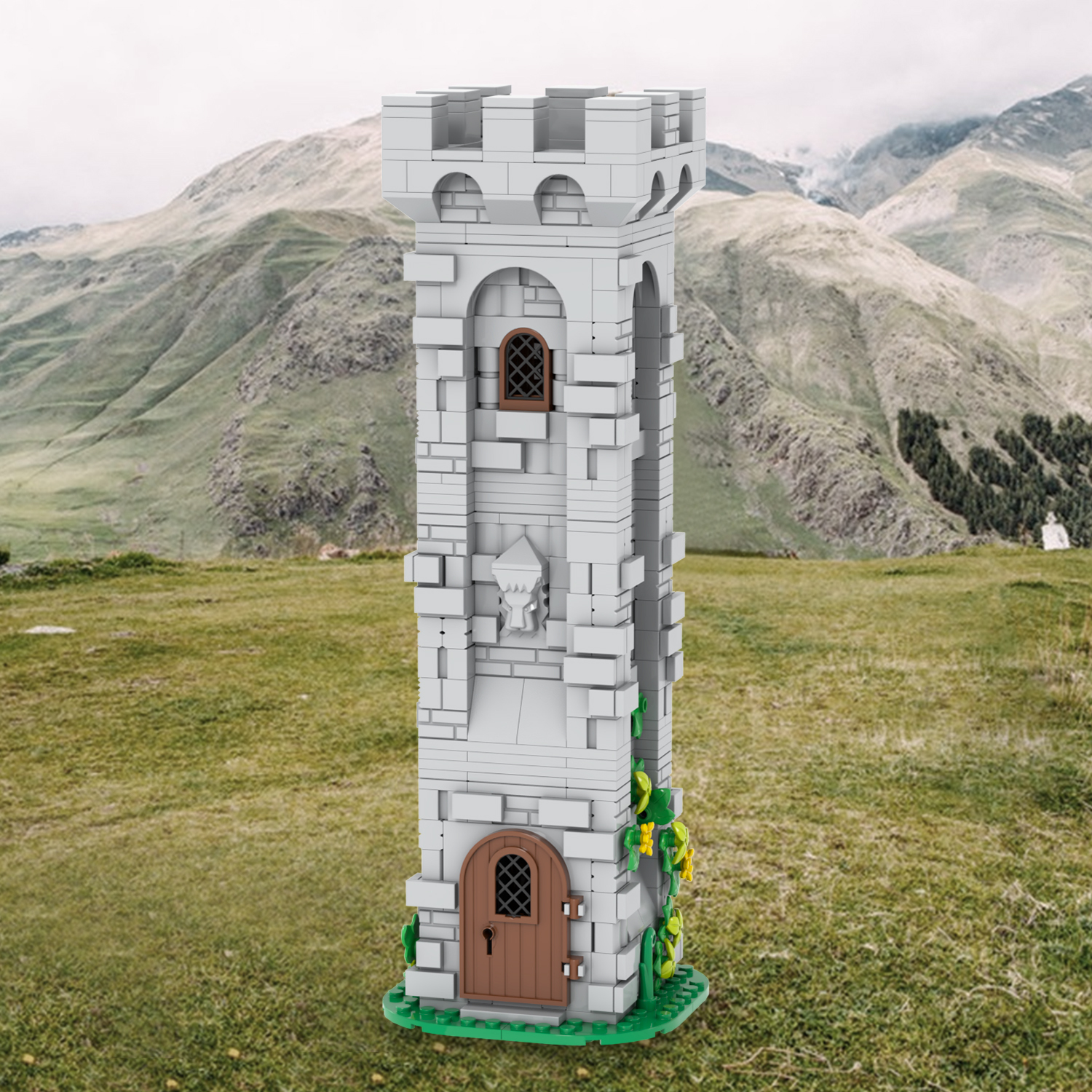 MOC5054 Lego Medieval tower building castle door military city wall fort fortress toys soldiers army building blocks sets Toys for kids
