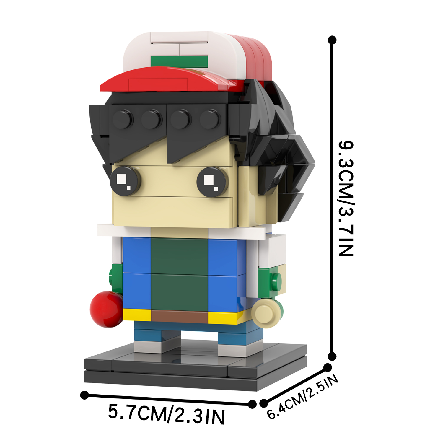 MOC7132 Ash Ketchum 155Pcs Head Bricks Pokemon Japanese Amine Protagonist Assemble Educational Model Building Blocks Kids Gift Toys
