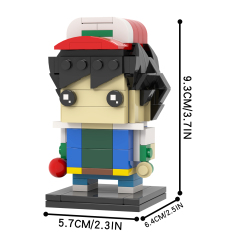 MOC7132 Ash Ketchum 155Pcs Head Bricks Pokemon Japanese Amine Protagonist Assemble Educational Model Building Blocks Kids Gift Toys