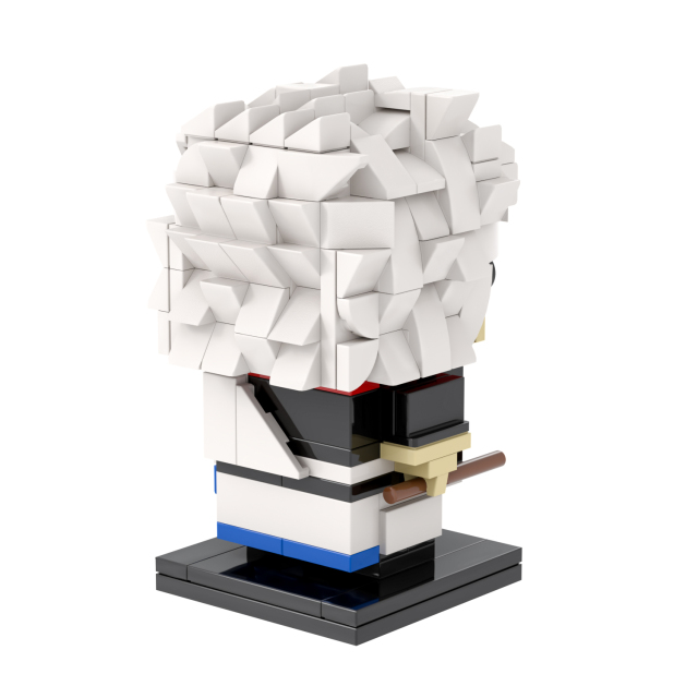 MOC7121 Gintama Anime Leading Character Sakata Gintoki 233Pcs Square Head Bricks Action Model DIY Educational Building Blocks Kids Gift Toys