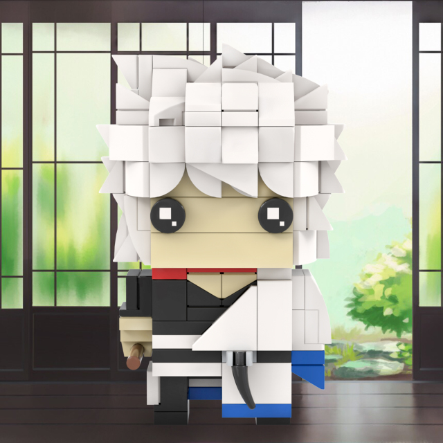 MOC7121 Gintama Anime Leading Character Sakata Gintoki 233Pcs Square Head Bricks Action Model DIY Educational Building Blocks Kids Gift Toys