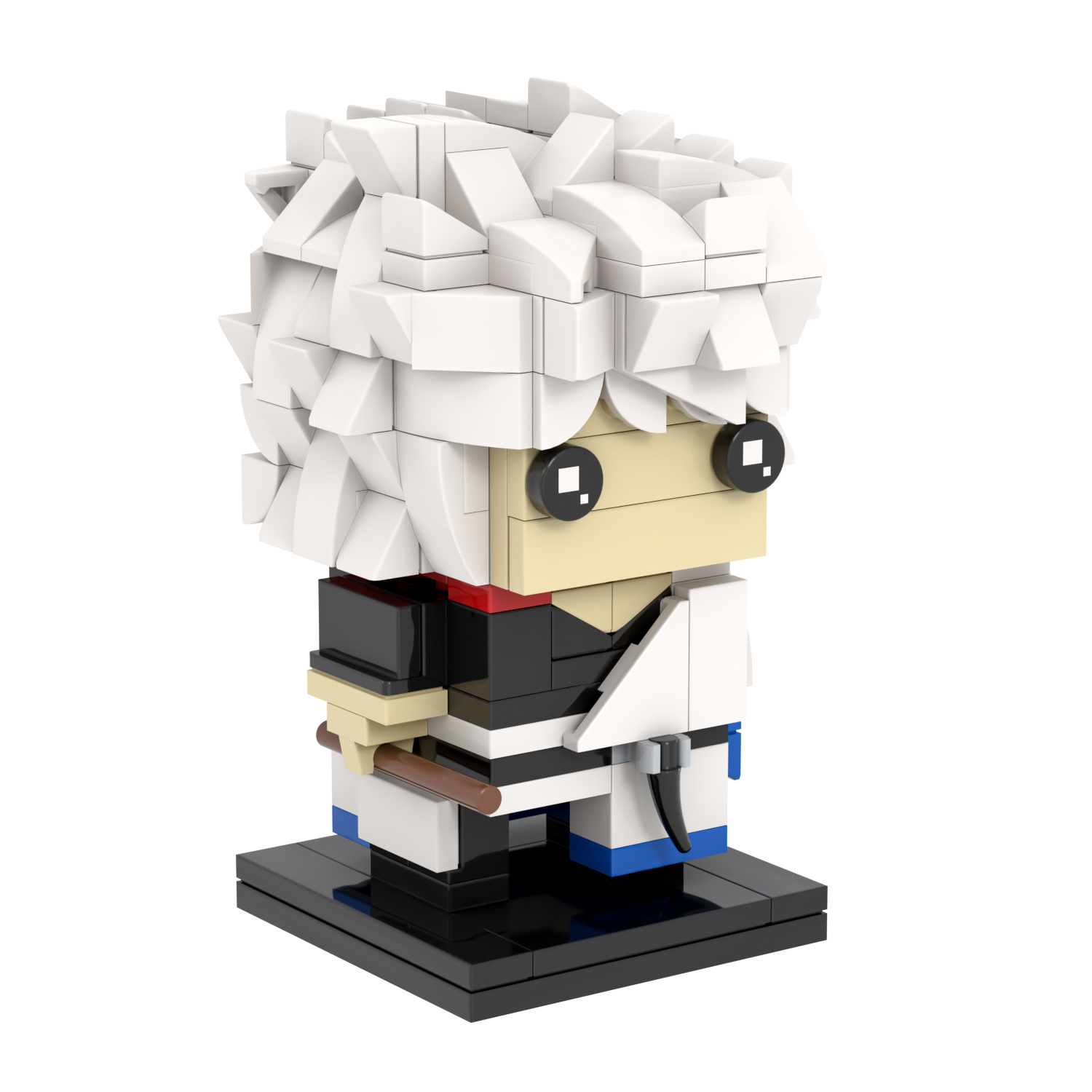 MOC7121 Gintama Anime Leading Character Sakata Gintoki 233Pcs Square Head Bricks Action Model DIY Educational Building Blocks Kids Gift Toys