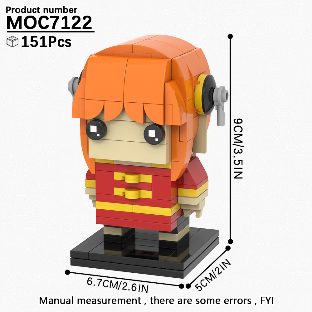 MOC7122 Kagura 151Pcs Head Bricks Japanese Anime Gintama Bandai Namco Pictures Characters Education Assembles Model Building Blocks Kids Gift Toys