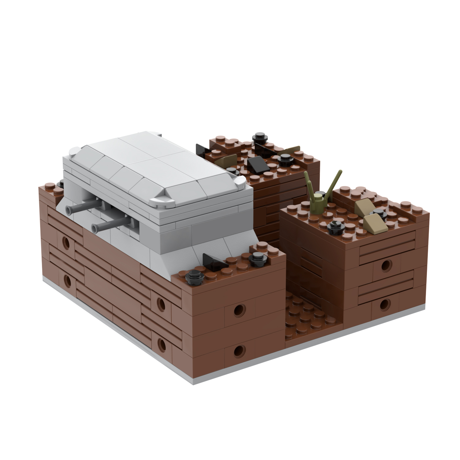 MOC5064-A Lego military Broken house War scene conference center military base building WW2 War scene toys soldiers army building blocks sets Toys for kids