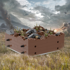 MOC5064-H Lego military Broken house War scene Armament depot conference center military base building WW2 War scene toys soldiers army building blocks sets Toys for kids