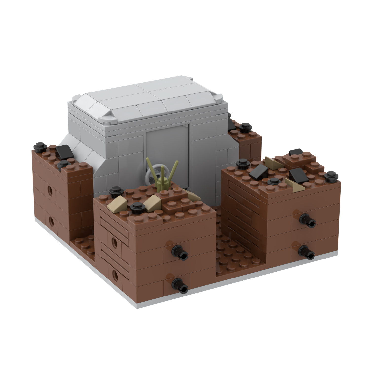 MOC5064-A Lego military Broken house War scene conference center military base building WW2 War scene toys soldiers army building blocks sets Toys for kids