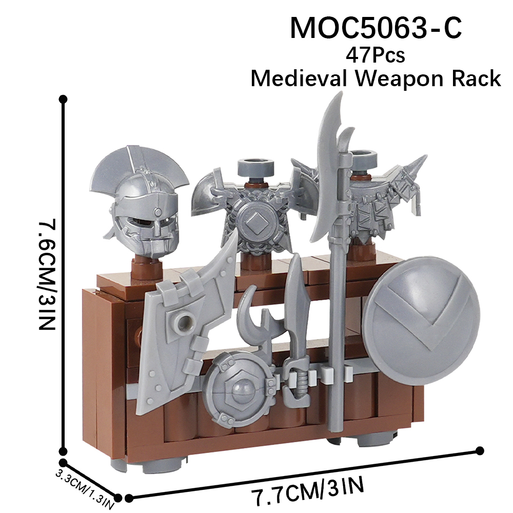 MOC5063-C Lego Medieval Weapon rack military city wall fort fortress toys soldiers army building blocks sets Toys for kids