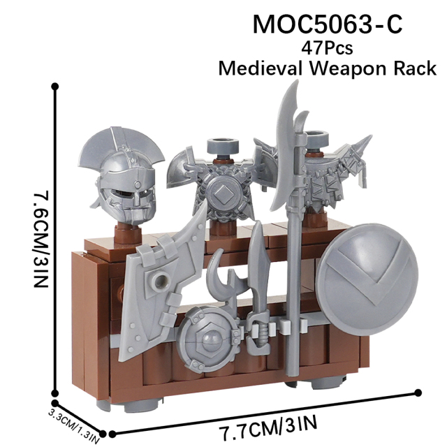 MOC5063-C Lego Medieval Weapon rack military city wall fort fortress toys soldiers army building blocks sets Toys for kids
