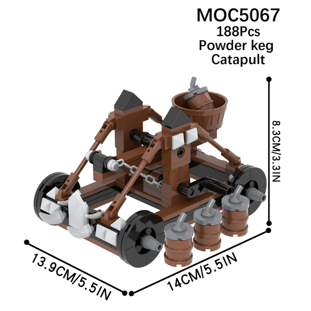 MOC5067 Lego military Bomb barrel catapult War scene military base building WW2 War scene toys soldiers army building blocks sets Toys for kids