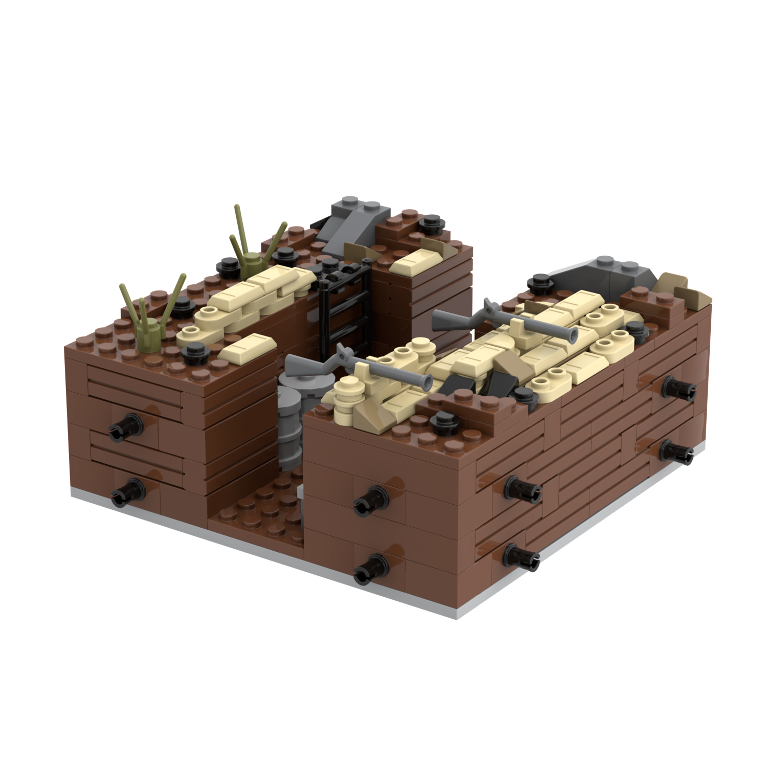 MOC5064-B Lego military Broken house War scene conference center military base building WW2 War scene toys soldiers army building blocks sets Toys for kids