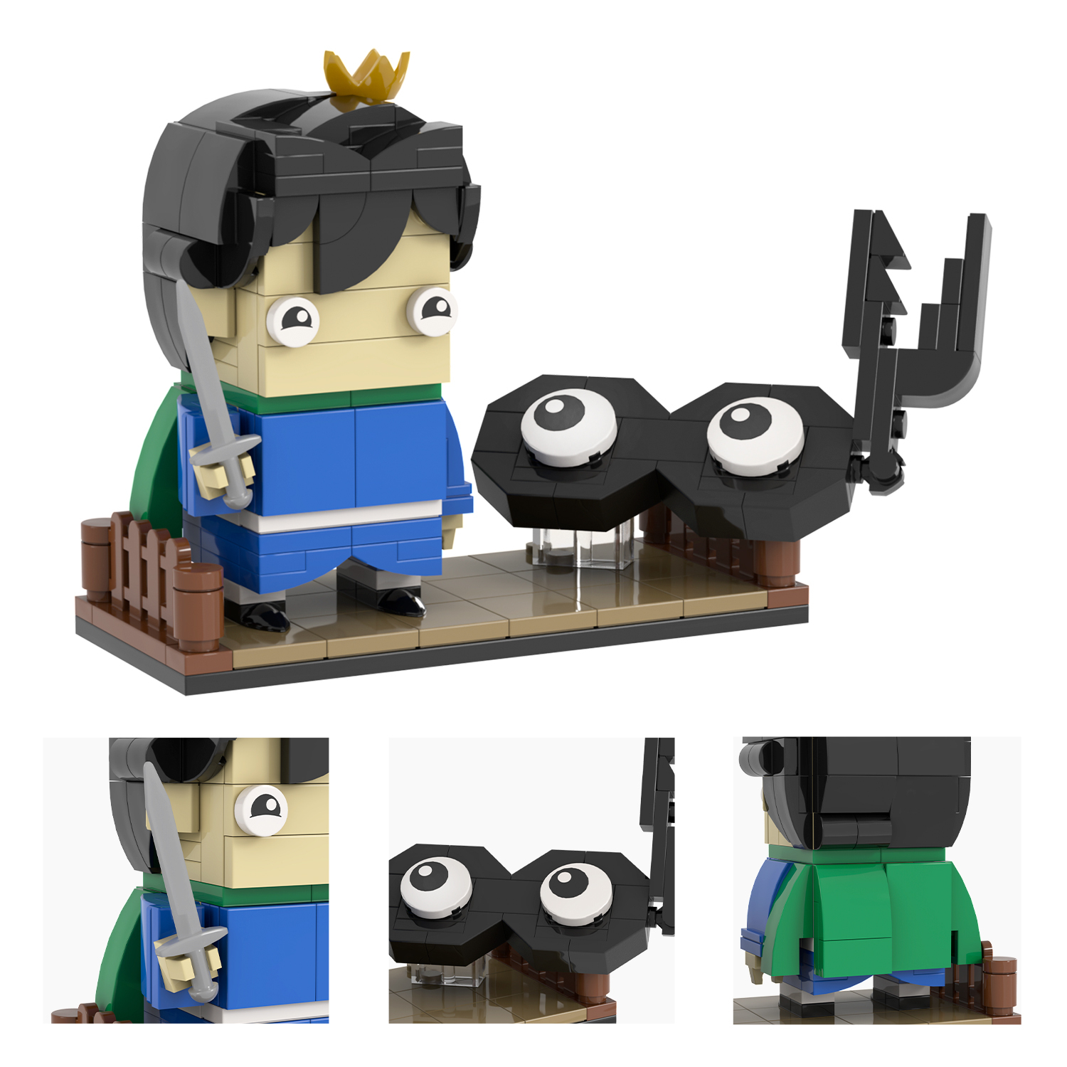 MOC7108 Anime Character 199Pcs Pojji Prince Square Head Bricks Ranking of Kings Educational Particles Diy Building Blocks Kids Toys for Birthday Gift