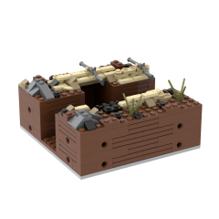 MOC5064-B Lego military Broken house War scene conference center military base building WW2 War scene toys soldiers army building blocks sets Toys for kids